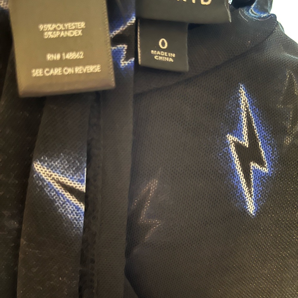 Torrid mesh black shirt with lightening bolts, size 0 (12-14). - Picture 4 of 11